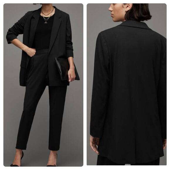 ALLSAINTS Aleida Jersey Blazer Black - Picture 1 of 15